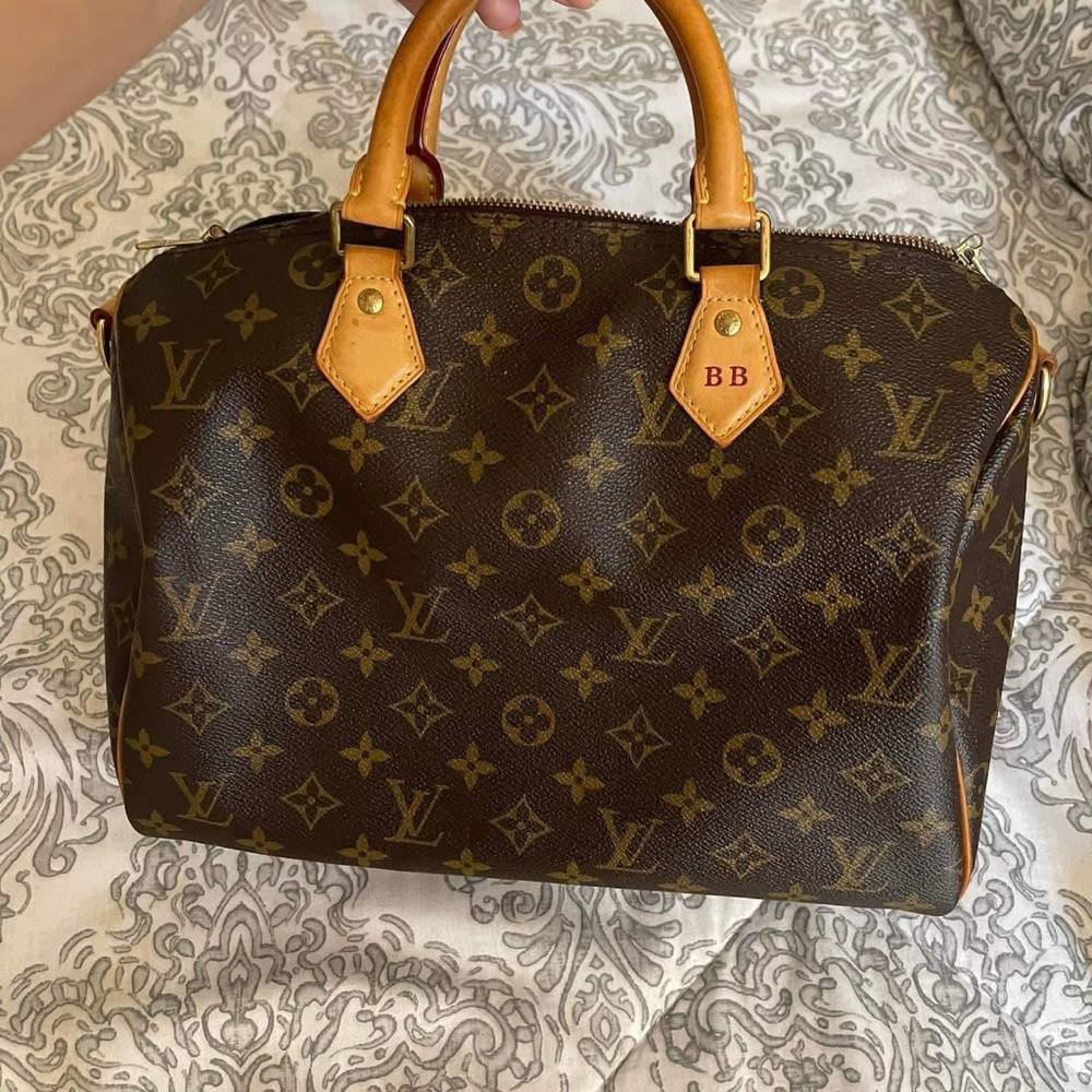 Authentic LOUIS VUITTON Speedy 30 Bandouliere leather crossbody 